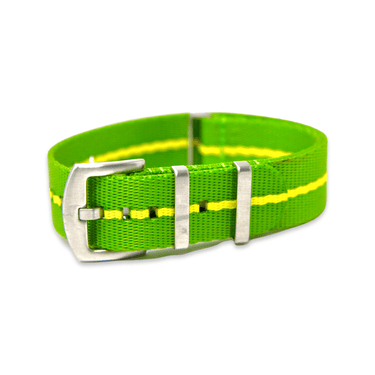 Premium Thick Woven Military Style Watch Strap - Green and Yellow